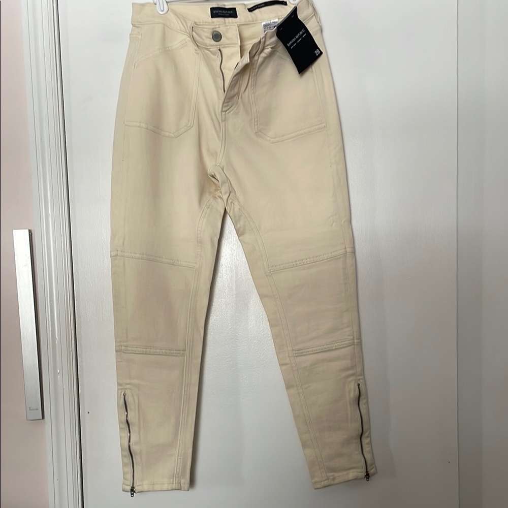 Banana Republic Cream Skinny Ankle Pants